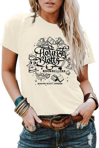 Magical Shirt for Women Magic School T-Shirt Cute Castle Bookish Graphic Tees Family Holiday Vacation Short Sleeve Tops in Saudi Arabia