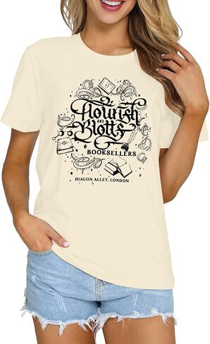 Magical Shirt for Women Magic School T-Shirt Cute Castle Bookish Graphic Tees Family Holiday Vacation Short Sleeve Tops in Saudi Arabia