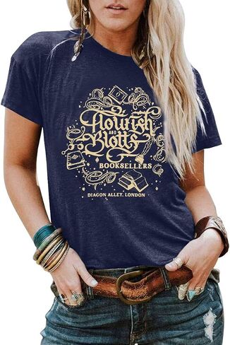 Magical Shirt for Women Magic School T-Shirt Cute Castle Bookish Graphic Tees Family Holiday Vacation Short Sleeve Tops in Saudi Arabia