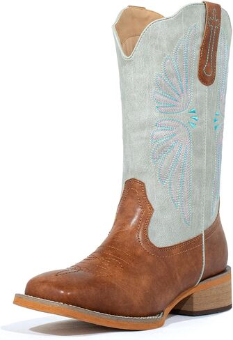 SheSole Women's Cowboy Boots Square Toe Cowgirl Boots Wide Calf Fashion Western Boots in Kuwait