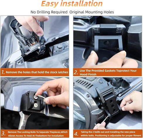 for Jeep Hood Latches Replacement Compatible with for Jeep Wrangler JK/JKU 2007-2017, for Jeep JL/JLU 2018-2024 & for Jeep Gladiator 2020-2024 in Saudi Arabia