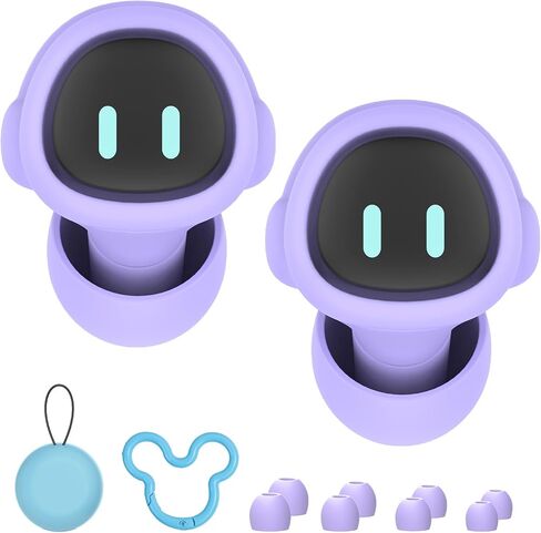 Kids Ear Plugs(6-12 yrs),Noise Cancelling Earplugs for Kids/Adult with Small Ears, Silicone Noise Reduction Ear Plugs for Concerts/Socializing/Airplane/School/Focus,Robot Design,Calm Purple Style in Saudi Arabia