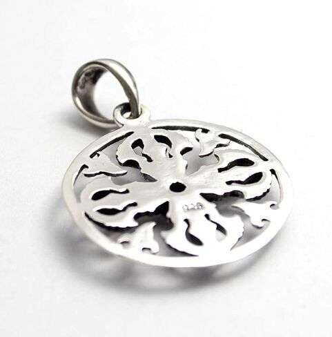 COSUMOSU Tibetan Sterling Silver Double Vajra Dorje White Zirconia Amulet Pendant in Saudi Arabia