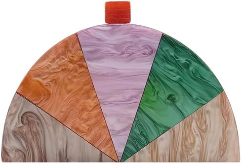 Women Acrylic Purses and Handbags Semicircle Acrylic Clutch Unique Crossbody Bag with Chain Party Evening Bag in Saudi Arabia