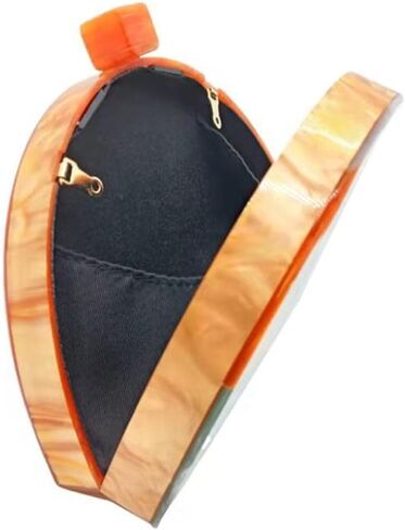 Women Acrylic Purses and Handbags Semicircle Acrylic Clutch Unique Crossbody Bag with Chain Party Evening Bag in Saudi Arabia