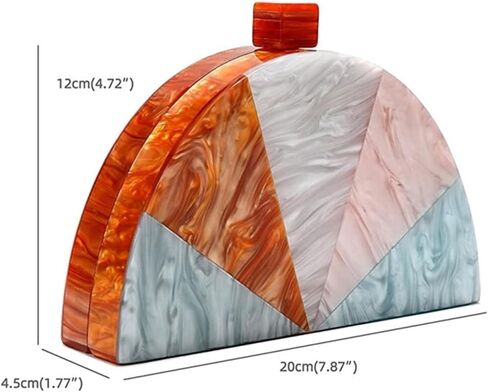 Women Acrylic Purses and Handbags Semicircle Acrylic Clutch Unique Crossbody Bag with Chain Party Evening Bag in Saudi Arabia