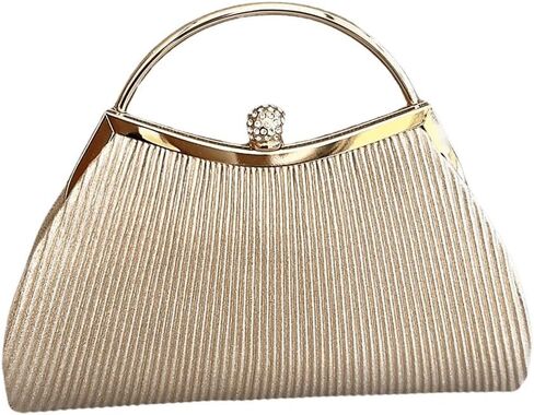 SweatyRocks Women's Metallic Rhinestone Studded Evening Handbag Kiss Lock Elegant Mini Clutch Purse in Saudi Arabia
