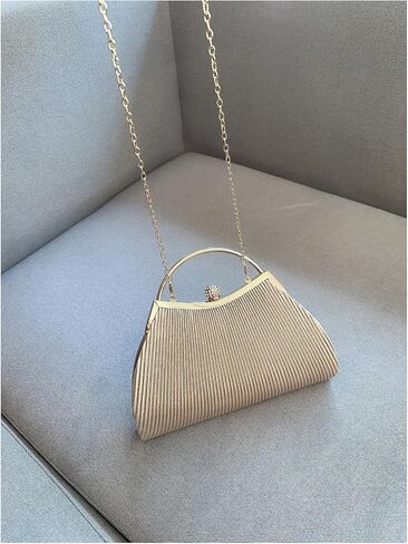 SweatyRocks Women's Metallic Rhinestone Studded Evening Handbag Kiss Lock Elegant Mini Clutch Purse in Saudi Arabia
