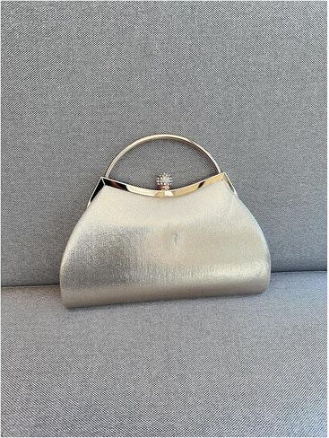 SweatyRocks Women's Metallic Rhinestone Studded Evening Handbag Kiss Lock Elegant Mini Clutch Purse in Saudi Arabia