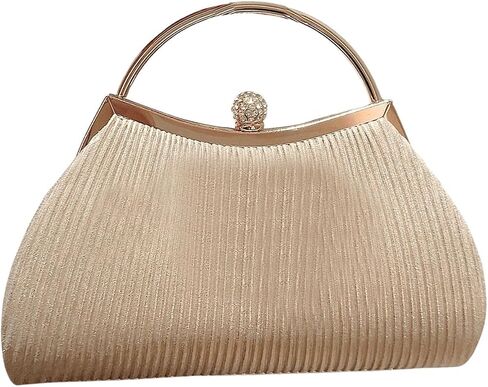 SweatyRocks Women's Metallic Rhinestone Studded Evening Handbag Kiss Lock Elegant Mini Clutch Purse in Saudi Arabia
