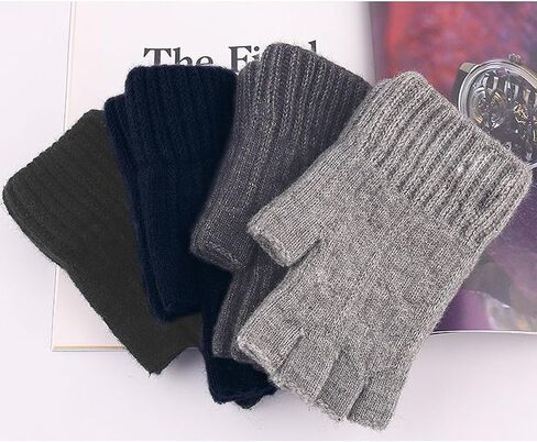Larcele Alpaca Wool Men’s Warmer Half-Finger Winter Gloves BZST-04 in Kuwait
