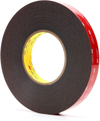 3M VHB Tape 5952 Double-Sided Acrylic Foam Tape - Heavy Duty, Industrial Mounting Tape - 1/2 inch width x 36 yards length, 45 mil thick, 4 rolls/case - Black in Saudi Arabia