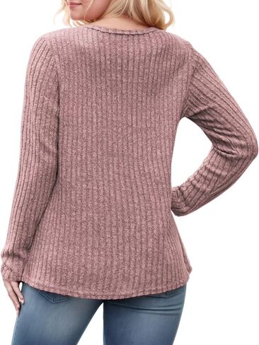 DOLNINE Womens-Plus-Size-Tops Casual Long Sleeve Shirts Trendy Button Side Split Fall Cute Tunic Sweatshirts XL-5XL in Kuwait