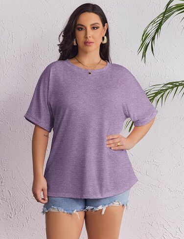 IN'VOLAND Women's Plus Size T Shirts Oversized Tees Summer Half Sleeve Crew Neck Whiskey Graphic Tunic Tops Basic Top in Kuwait