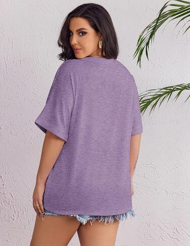 IN'VOLAND Women's Plus Size T Shirts Oversized Tees Summer Half Sleeve Crew Neck Whiskey Graphic Tunic Tops Basic Top in Kuwait