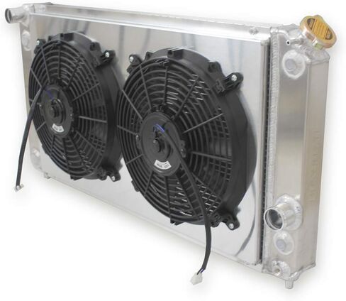 3 Row with Fan Shroud Full Aluminum Radiator Compatible with 1996-2005 for Chevy Chevrolet Blazer S10 GMC Jimmy Sonoma Isuzu Hombre Oldsmobile Bravada 4.3L V6 Base Pickup Radiator in Saudi Arabia