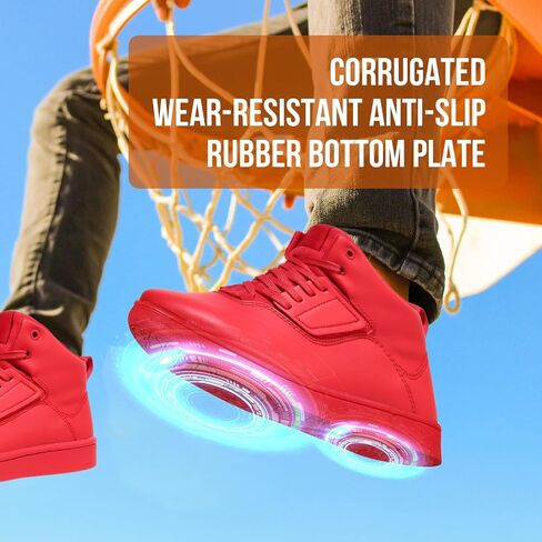 Soulsfeng Unisex Basketball Shoes Leather High Top Sneakers Comfortable Walking Skate Shoes in Kuwait