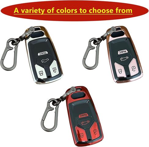 for Audi Key Fob Shell Remote Key Fit for Audi A4 Q7 Q5 TT A3 A6 SQ5 R8 S5 Smart 4 Buttons Key Cover (Black-Red) in Saudi Arabia
