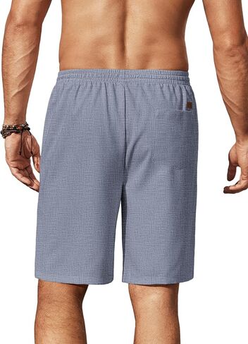 COOFANDY Mens Casual Shorts 9" Elastic Waist Drawstring Summer Shorts Lightweight Beach Shorts in Saudi Arabia