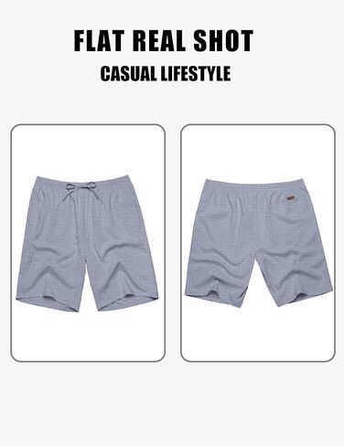 COOFANDY Mens Casual Shorts 9" Elastic Waist Drawstring Summer Shorts Lightweight Beach Shorts in Saudi Arabia