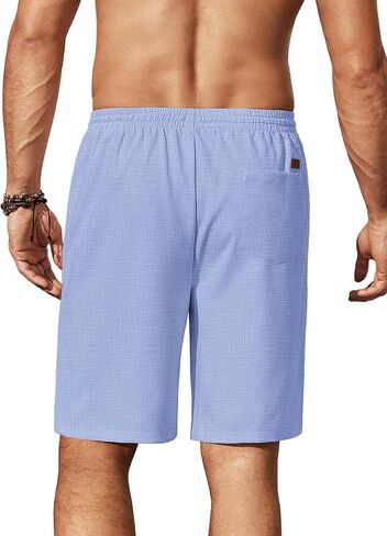 COOFANDY Mens Casual Shorts 9" Elastic Waist Drawstring Summer Shorts Lightweight Beach Shorts in Saudi Arabia