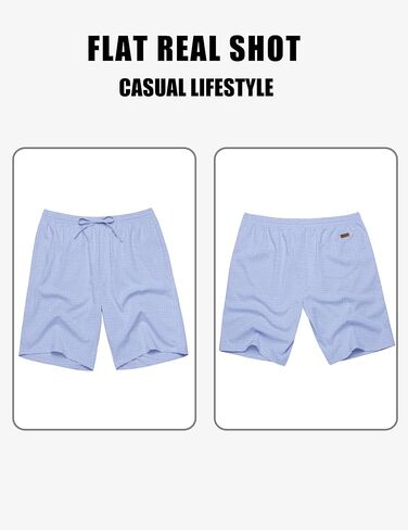 COOFANDY Mens Casual Shorts 9" Elastic Waist Drawstring Summer Shorts Lightweight Beach Shorts in Saudi Arabia