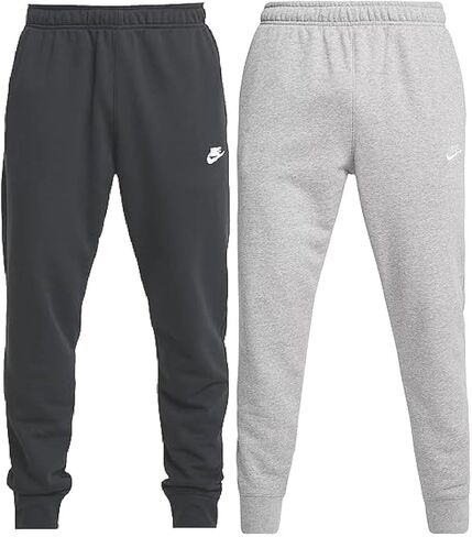 بنطلون Nike Big & Tall NSW Club بحاشية مفتوحة جيرسي رمادي داكن منقط/أبيض مقاس XL طويل القامة in Saudi Arabia