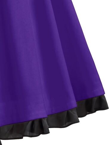 MUXXN Women's Vintage Style Colorblock V Neck Cocktail Prom Big Swing Dresses in Kuwait