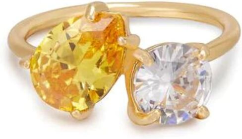 Ettika Gold Ring. 18k Gold Plated, Rings for Women. Colorful Crystals Toi Et Moi Forever Statement Ring in Kuwait