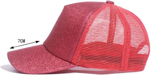 GSHLLO Glitter Sequin Baseball Cap Womens Ponytail Hat Casual Mesh Hat Adjustable Snapback Hat Summer Travel Sports Hat in Saudi Arabia