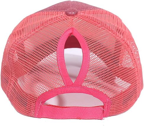 GSHLLO Glitter Sequin Baseball Cap Womens Ponytail Hat Casual Mesh Hat Adjustable Snapback Hat Summer Travel Sports Hat in Saudi Arabia