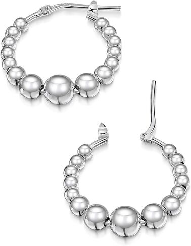 Amberta Italian 925 Sterling Silver Hoop Earrings for Women | Silver Twisted Hoops | Twisted Rope Hoop Earrings | Silver Round Hoop Earrings for Women in Kuwait