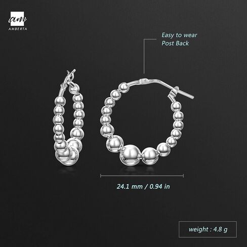 Amberta Italian 925 Sterling Silver Hoop Earrings for Women | Silver Twisted Hoops | Twisted Rope Hoop Earrings | Silver Round Hoop Earrings for Women in Kuwait