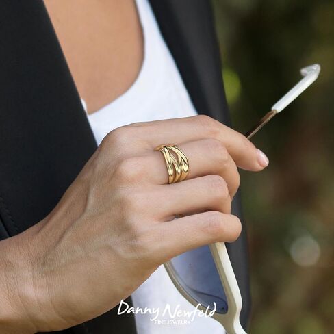 Paz Creations 925 Sterling Silver Criss Cross Ring For Women, Statement Ring, Artisan Handcrafted Designer with 1 Year Warranty, Silver/Gold Plated Ring in Kuwait
