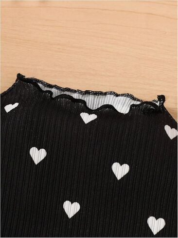 MakeMeChic Girl's Lettuce Trim Mock Neck Shirt 3 Pack Long Sleeve Rib Knitted Tee Tops in Saudi Arabia
