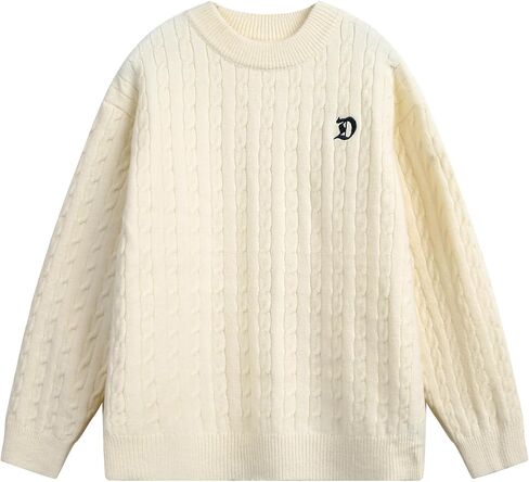 الرجال المرأة الخريف Crewneck البلوز سترة مكتنزة كابل متماسكة سترة عادية تويست محكم صياد الأعلى in Saudi Arabia
