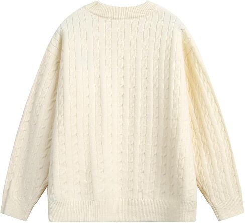 الرجال المرأة الخريف Crewneck البلوز سترة مكتنزة كابل متماسكة سترة عادية تويست محكم صياد الأعلى in Saudi Arabia