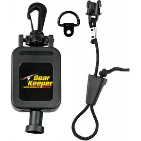 Gear Keeper Aluminum Standard CB Mic Retractor | CB Radio and Retractable Keychain | Heavy Duty Badge Reel W/Adjustable Mic Lanyard and Hardware Mounting Kit | Black
