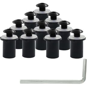 10 Pcs M5 Motorcycle Windshield Bolts Screws Kit, Aluminum Motorbike Windscreen Screw Bolts Nuts Fastener (Red)
