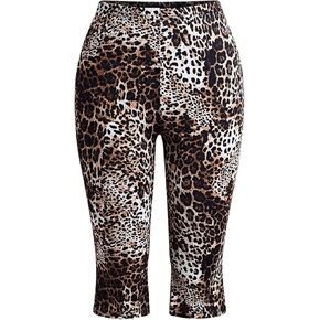WDIRARA Women's Leopard Print Yoga Pants Tummy Control Workout Athletic Leggings