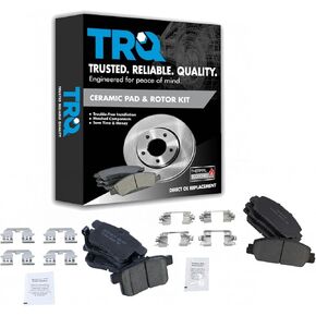 TRQ Front & Rear Brake Pads Ceramic Compatible with 2013-2017 Honda Accord
