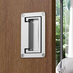 4.3 inch silver recessed door pull handle, The recessed flush pull handle has springs inside it that automatically pull back,Door Pull Handle Recessed Flush Pull Handle, Zinc alloy materiall