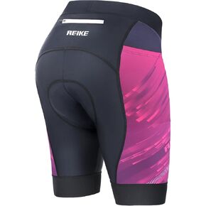 Womens Bike Shorts 4D Padded Cycling Shorts for Women with Pockets Wide Waistband Quick-Drying Red