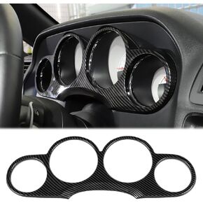 Linskip Carbon Fiber Dashboard Trim Fit for 2010-2014 Dodge Challenger, Dash Instrument Frame Cover for Dodge Challenger Interior Accessories(Black)