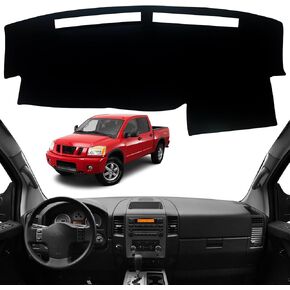Dashboard Dash Board Cover Mat Pad Carpet Non-Slip Custom Compatible with Nissan Titan 2004-2012 Protector Sunshield (Black Trim)