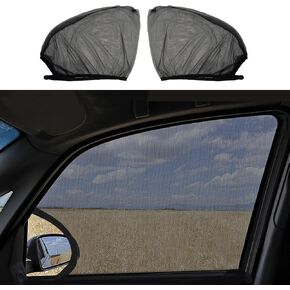 2PCS Car Window Shades, Car Window Covers, UV Protection Mesh Side Car Window Sun Shades, Automotive Window Accessories Stretchy Side Windows Car Shade Suitable for Vehicles (Rear Window)