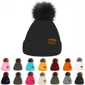 ZOORON Beanies for Womens Winter Knitted Beanies Hats with Faux Fur Pom Warm Knit Skull Cap