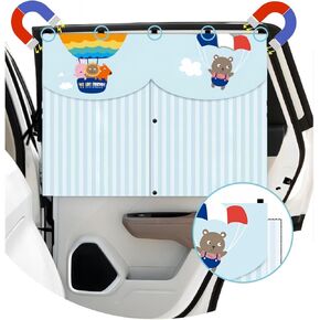 Car Window Shade for Baby in Car | Magnetic Dual-Layer Curtain with UV and Sun Glare Protection | Secure Clip-On Design, Carbon Fiber Mesh car Window Shades (27.6"x19.7") 1 Pack (Brown)