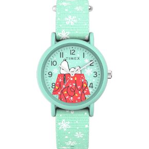 Timex TW2W24700 x Peanuts Holiday 34mm Fabric Strap Watch