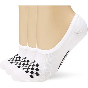 Vans Super No Show Socks - Women's and Girls (Grey/White Check, Girls Shoe Size 1-6)